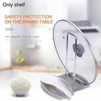 

Creative Stainless Steel Lid Rack Multi-purpose Kitchen Shelf Organizer Metal Rack Lid Detachable Kitchen Accessories Pot L A8K0
