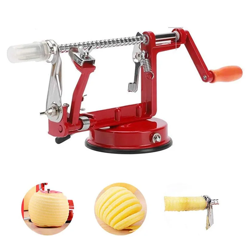 

Stainless Steel 3in1 Apple Peeler Fruit Peeler Slicing Machine Fruit Peeled Tool Potato Hand Crank Peeler Creative Home Kitchen