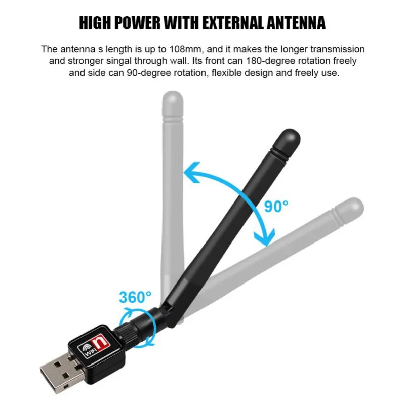 150 Мбит/с USB WiFi адаптер ПК Wi-Fi антенна 2,4 ГГц WiFi приемник ключ для ПК ноутбук Настольный