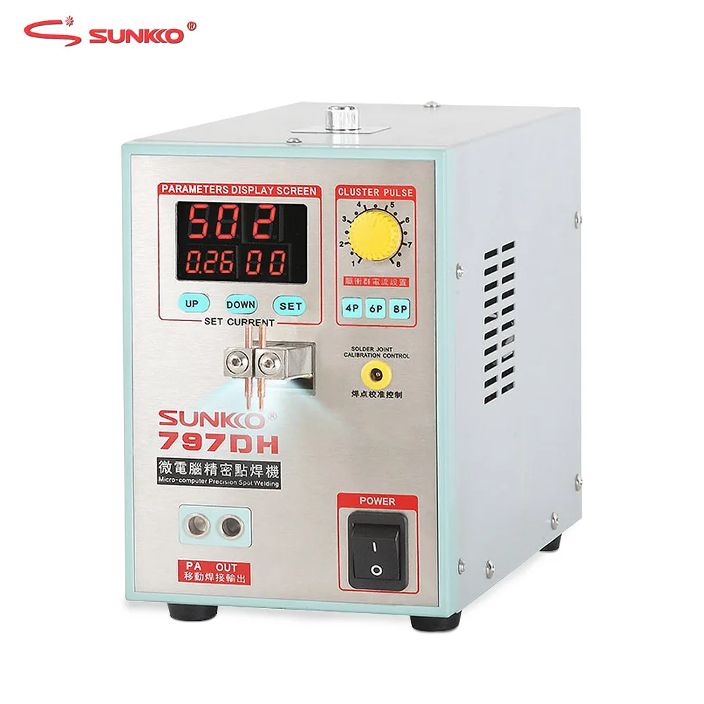 

SUNKKO 797DH with Automatic foot pedal spot welding machine 3.8KW High Power Welding thickness up to 0.35mm Pulse Nickel strap