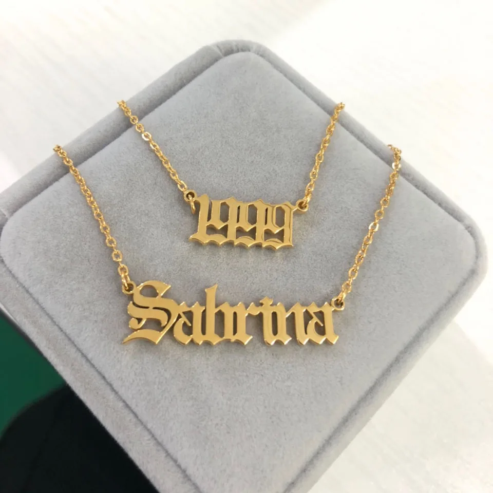 Personalized Double chain name necklace 