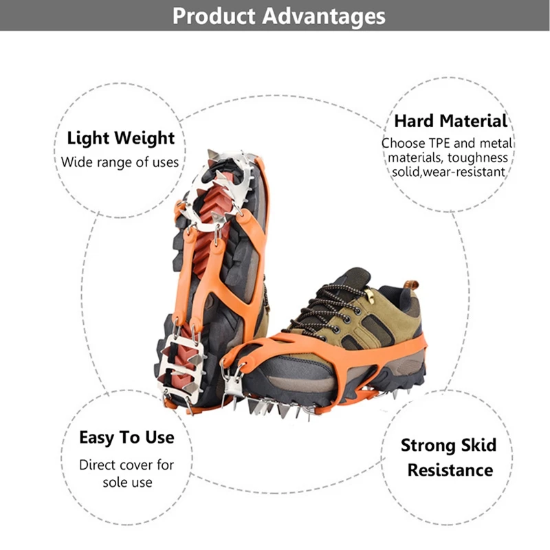 18 зубов ледяной захват шип для обуви противоскользящие скалолазание снег шипы скобы шипы цепи когти