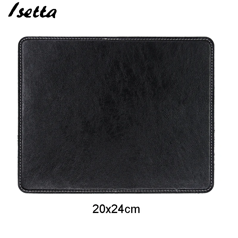 Anti-slip Mouse Pad Leather Gaming Mice Mat Desk 200x240mm Comfortable For Home Office Laptop PC MacBook - Цвет: black