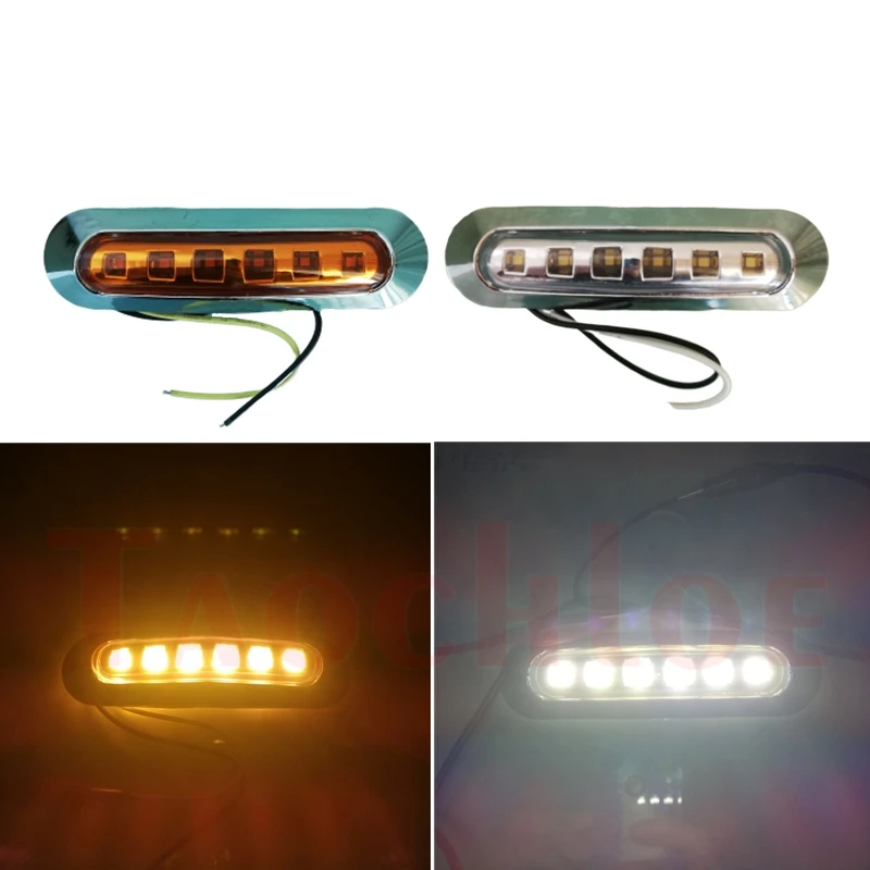 

10Pcs 12V 24V Car Trailer Lights Chrome Truck Clearance Lights Lorry Van Side Lamp Boat Pickup Warning Turn Signals