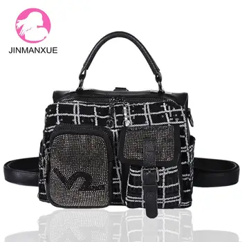

Rivet Diamond Handbags Designer Backpack Fashion Rhinestone Crossbody Bags For Women Brand Delicate Multipurpose Shoulder Bag