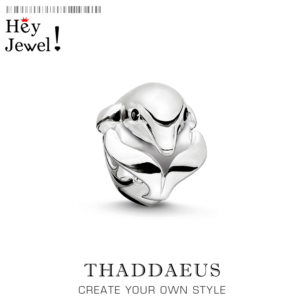 

AliExpress Shipping Silver Plated Dolphin Bead European Cute Animal Charm Fit Women Thomas Bracelet & Bangle DIY Fashion Jewelry