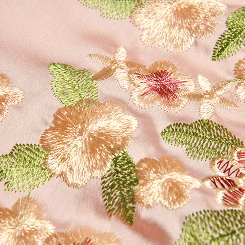 Одежда для больших женщин boho винтажное осеннее платье с цветочной вышивкой розовое с круглым вырезом Плиссированное элегантное платье для женщин с рукавами