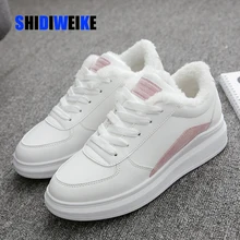 Женские ботинки; теплые зимние кроссовки из искусственной кожи; Botas Feminina; ботильоны на шнуровке; Botines Mujer; женские белые плюшевые ботинки; zapatos; g804