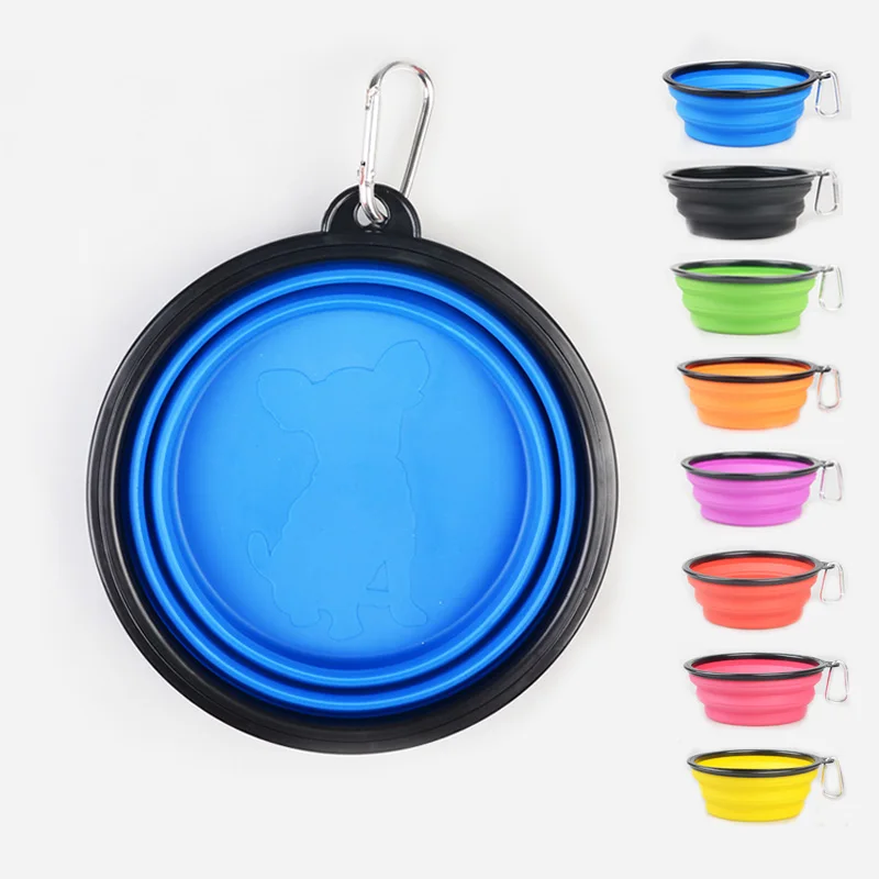 Складная миска для собаки 1000 мл Портативный силиконовая собачья путешествий на