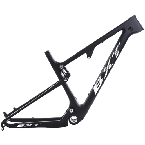 Full suspension MTB bike frame 29er ultralight T800 carbon fiber BSA mountain bicycle frames boost 148*12mm Suspension frame 142 - Цвет: BXT white logo