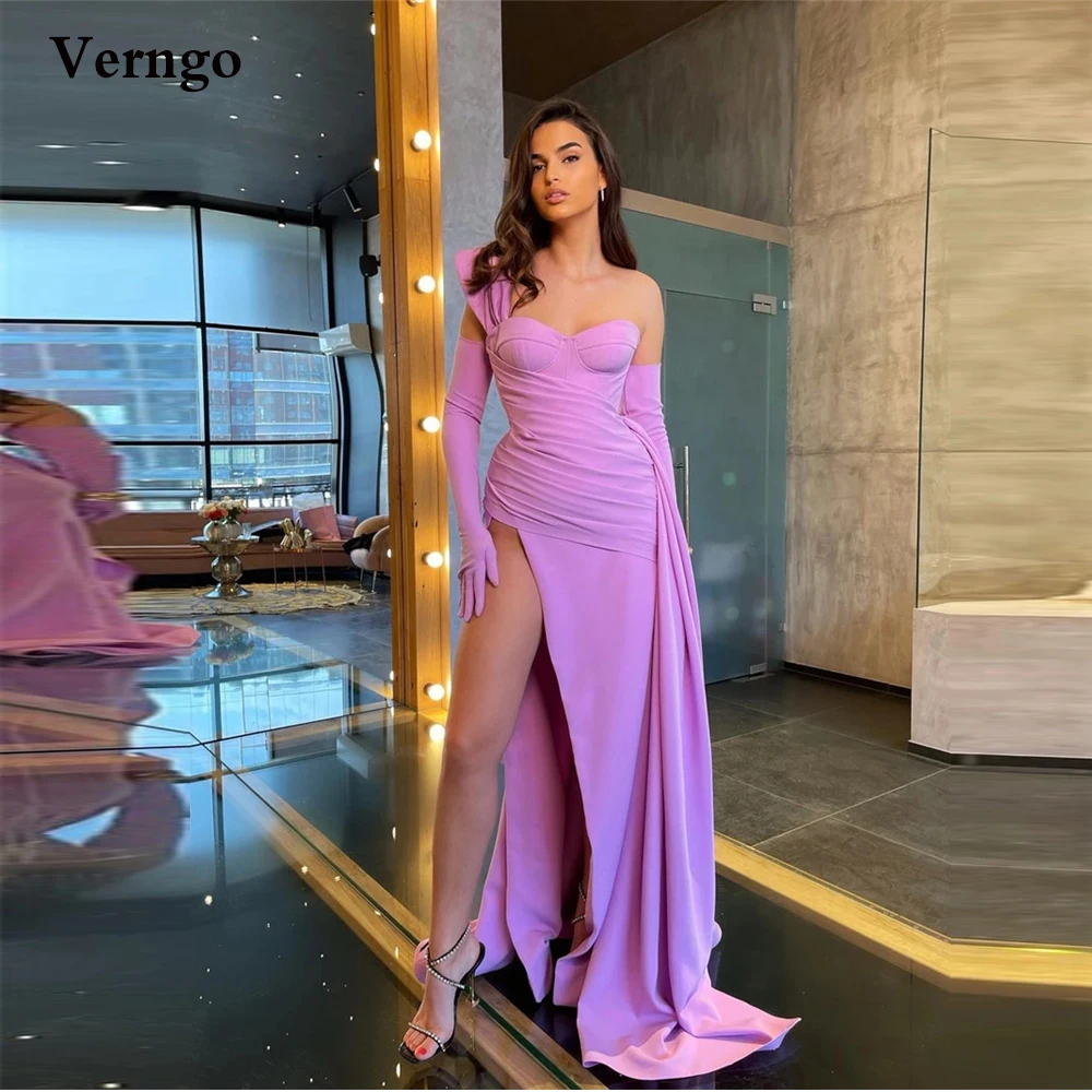Verngo Gaun Malam Panjang Lilac Elegan 
