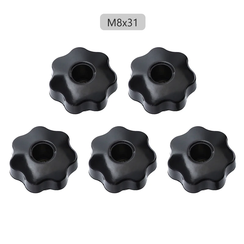 M8-31mm-A 5 шт. звезда Ручка M6/M8/M10 T слот гайка удерживайте Зажимная ручка ручки для деревообработки маршрутизатор стол торцовочная пила T трек - Цвет: M8-31mm-A