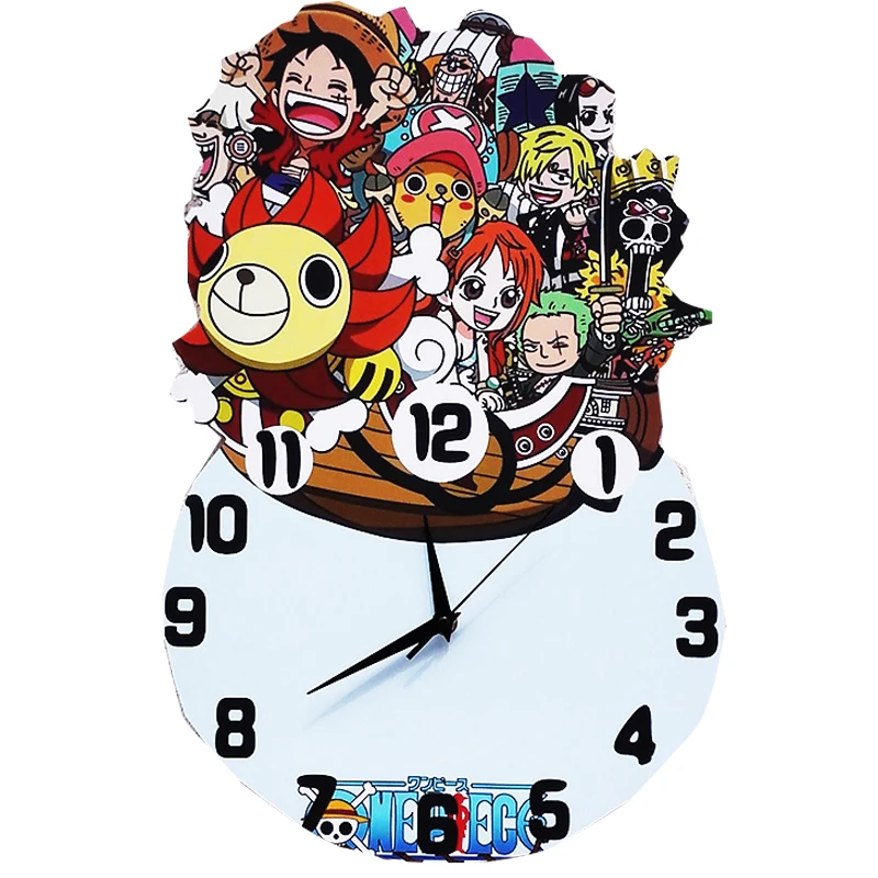 1" Мультяшные one piece Luffy Tony Chopper настенные часы домашний декор комнаты Креативные 3D деревянные часы для гостиной Дети Мальчики Девочки подарок