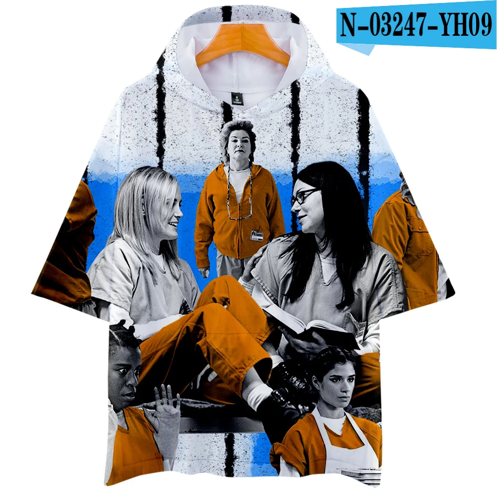 Orange Is the New Black 3D короткие худи футболки с рукавами новые летние мягкие модные повседневные футболки Косплей Логотип - Цвет: Серый