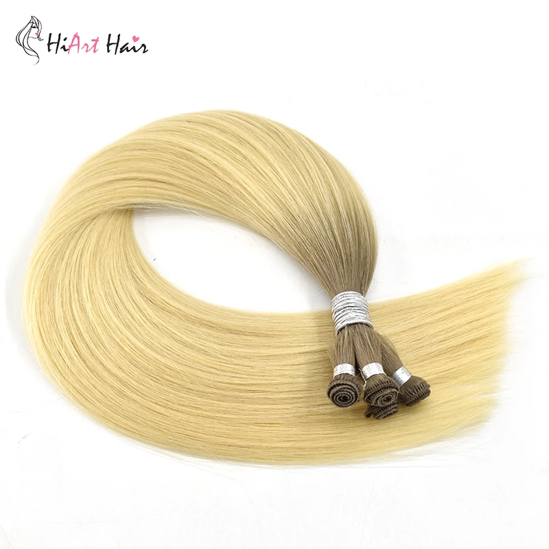 US $147.88 HiArt Hand Tied Weft Hair Extensions 15g4 Human Remy Hair Weaves Double Drawn Extensions Balayage Pre Bonded Hair Straight