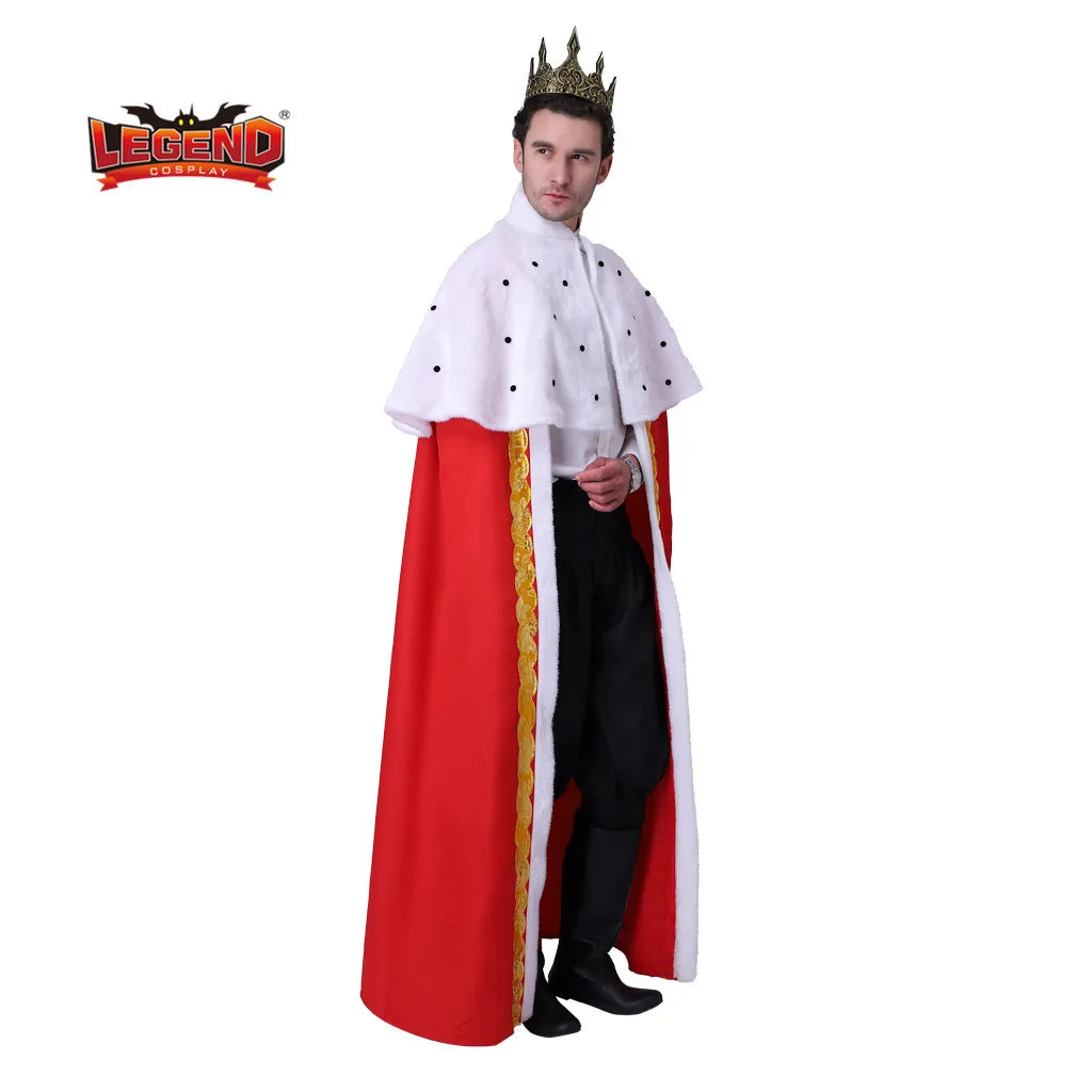 Costume Cosplay Musicale Hamilton King George Washington Costume Cosplay Halloween Cape King Queen Regal Robe Robe Costume