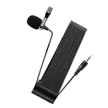 

Lavalier Microphone Smart Clip-On Omnidirectional Condenser Lapel Mic Handsfree with 2M Cable for Interview Vocal Video