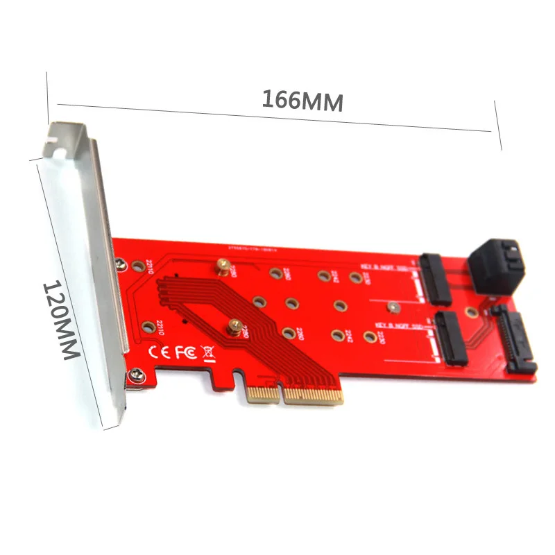 PCIE к M2 адаптер PCIE X4 к 1 порту M ключ NVMe M.2+ 2 порта B Ключ NGFF M.2 Riser Card SATA 15Pin питание 2 SATA подключения материнской платы