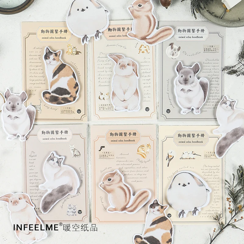 

Infeel.me Animal illustrated sticky memo pad notepad paper message note pack