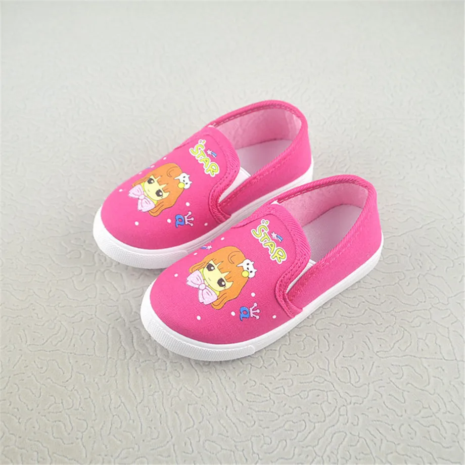 Spring and Autumn Children Casual Shoes Girls Cartoon Soft Bottom Casual Shoes Toddler Breathable Canvas Shoes Kids Casual Shoes