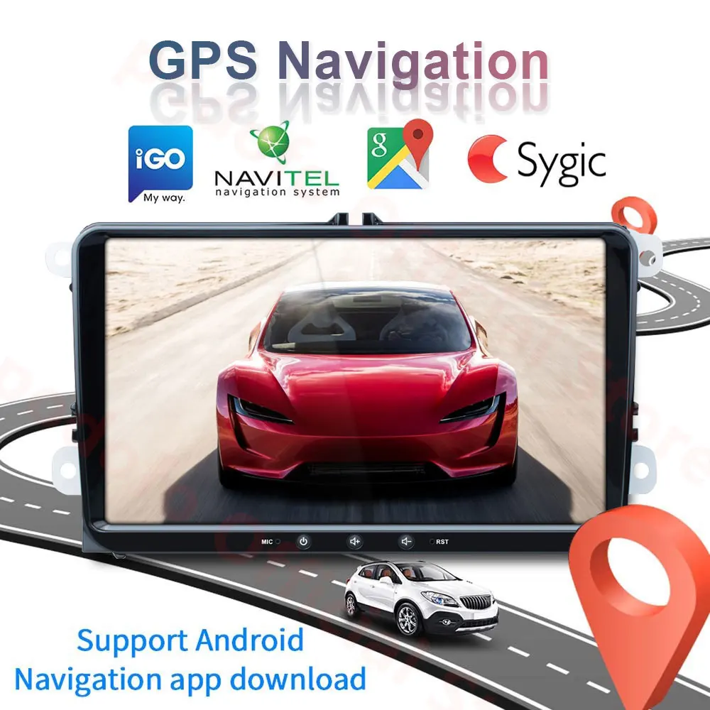 Автомагнитола Podofo мультимедийный плеер на Android с 9 &quotсенсорным экраном GPS для