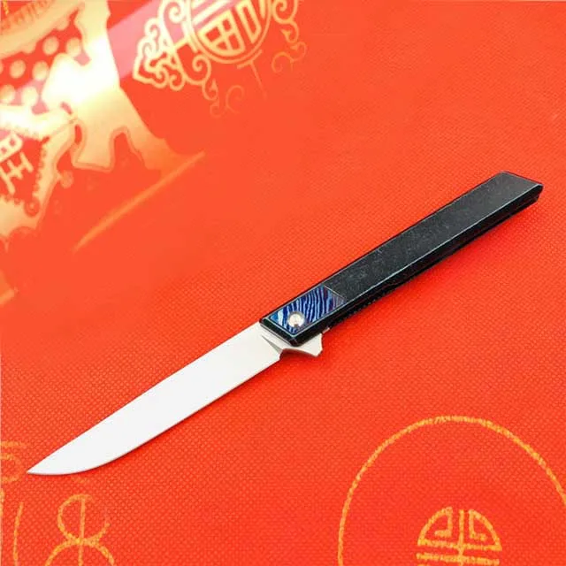 9TiEDC Djinn титановый нож из титанового сплава ручка складной нож Походный складной нож M390 стальной инструмент для кемпинга маленький инструмент - Цвет: B3