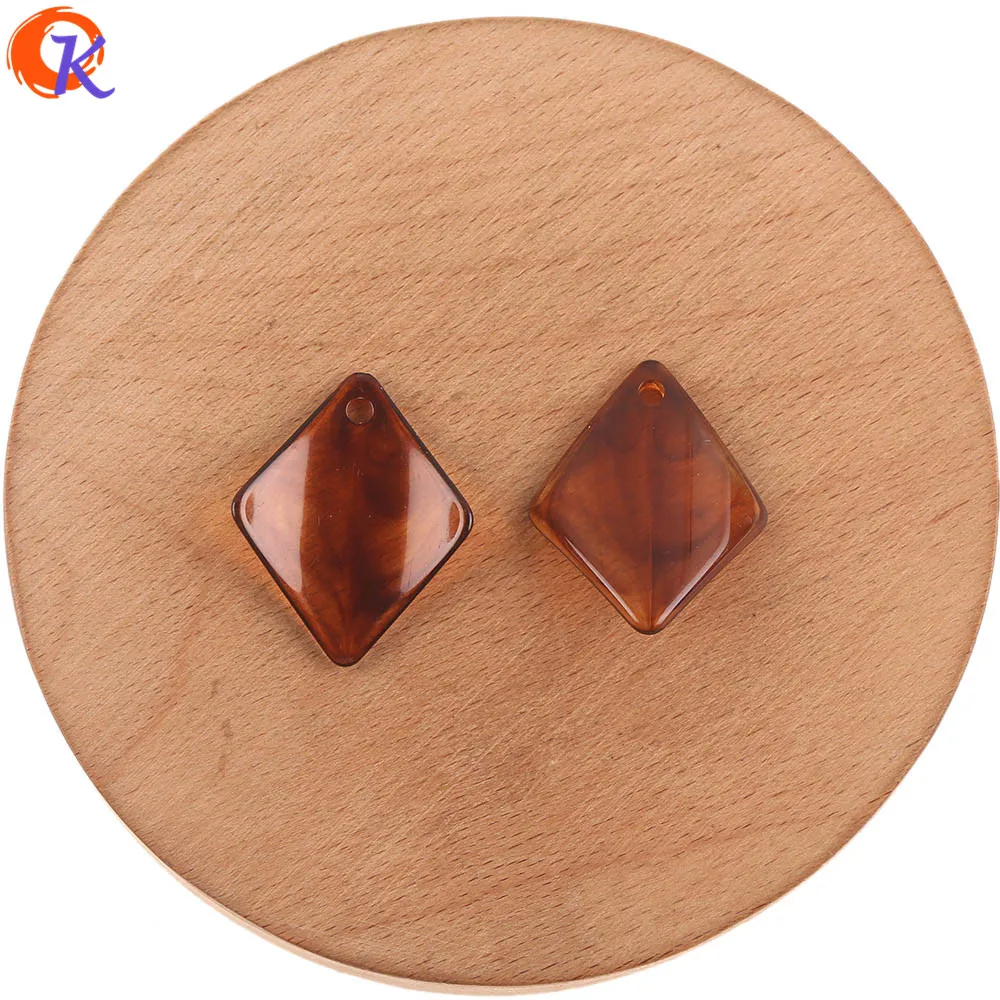 Cordial Design 24x30mm 200pcs Marble Effect/Curved Rhombus Shape Beads/Earrings Accessories/Parts/Hand Made Jewelry/Earring DIY - Цвет: Light Amber