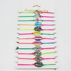 Красочные сплав оболочки шарм браслеты для женщин Веревка Регулируемая ручная цепь женский тканый браслет 2019 Модные Ювелирные изделия