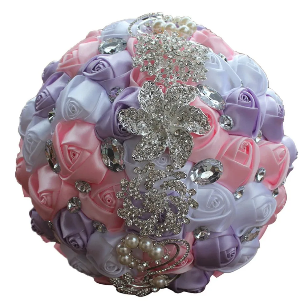 1-32Style Diamond Wedding Flower Bouquet Bride Holding Flower Artificial Noble Generous Bouquet Flower Prop Wedding Party Decors