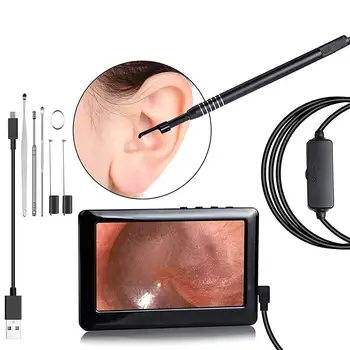 

Otoscope with 4.3Inch Display Screen 5.5mm Endoscope Ear Cleaning Wax Removal Tool Nose and Throat Inspection Borscope Camera