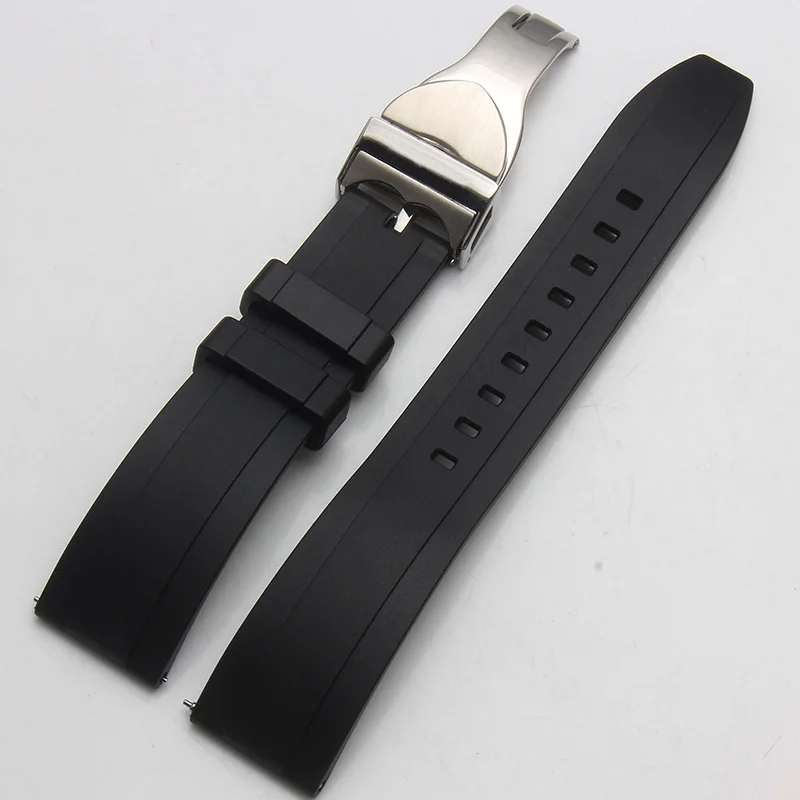 black silver Shengmeirui силиконовый резиновый ремешок Браслеты для black bay tudor мужские дайвинг часы ремень 20 мм 22 мм аксессуары - Цвет ремешка: black silver