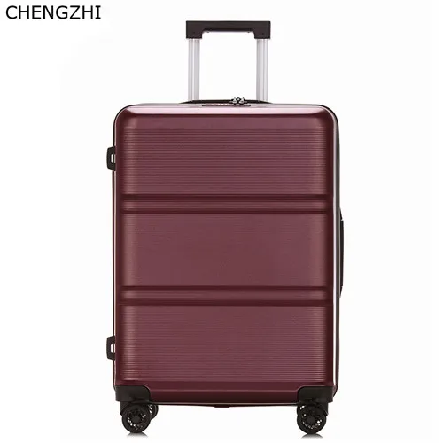 red CHENGZHI 2" 24 дюймов модный ABS PC чемодан на колёсиках spinner студенческий пароль чехол для костюма бизнес пансион чехол на колесиках - Цвет: red