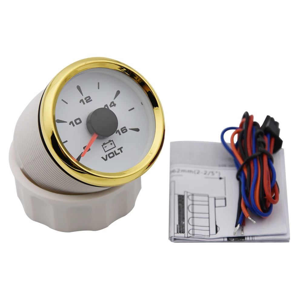 Kunden spezifisches Voltmeter 52mm Marine boot Volt Manometer wasserdichte Spannungs volt anzeige mit 7 Farben Hintergrund beleuchtung 8-16V für Auto