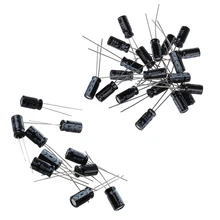 30 шт с алюминиевой крышкой, 50В 105C электролитический конденсатор с радиальными выводами 20 поводков длиной 22 мкФ 5X11 мм и 10 шт. 33 мкФ 6X12 мм