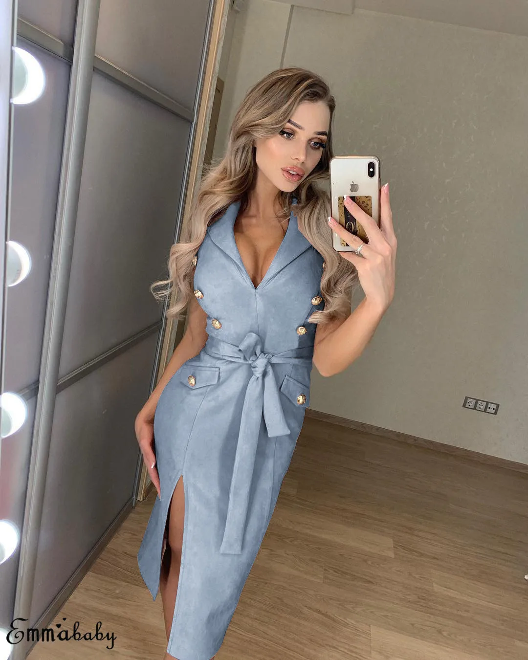 Boho элегантное женское сексуальное платье миди, Vestido, без рукавов, облегающее, официальное, Бандажное, на пуговицах, коктейльное, миди платье-карандаш, офисное, женское платье