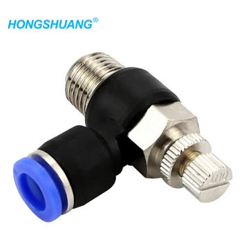 

Gas restrictor valve quick connector outer diameter hose pipe 1/4" 1/8" 3/8" 1/2" BSP pneumatic speed flow controller 8mm 6mm 10