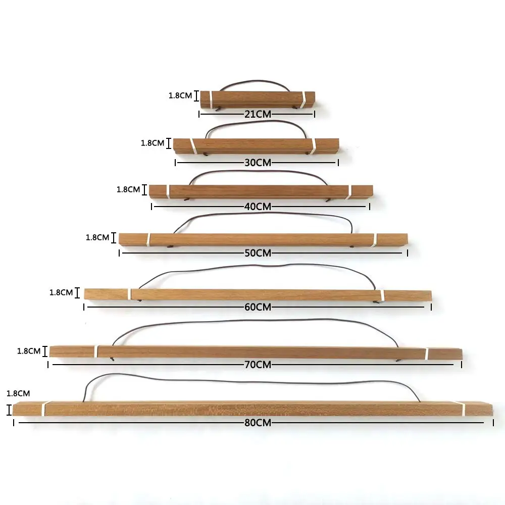 21-80 см магнит из цельного тикового дерева, подвесные свитки, настенная фоторамка, семейная Картина на холсте, плакаты, вешалка, рамка для домашнего декора