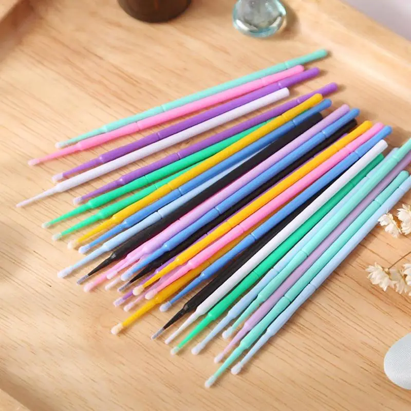 100pcs Disposable Eyelashes Extension Cotton Swabs Mini lashes Applicators Mascara Brush Eyelash Extensions Tools Kit 5