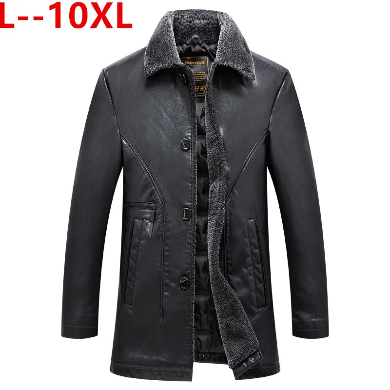 Большие размеры 10XL 8XL 6XL горячая Распродажа брендовая зимняя плотная кожаная