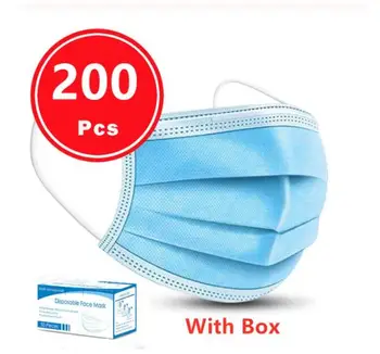 

200pcs Non-woven meltblown masks 3 Layer Anti-Dust cozy qualified masque Disposable face Mask prevent Safe protective mask