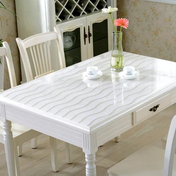 

Qianyun 60*60 Soft Glass Tablecloth Transparent PVC Table Cloth Waterproof Oil Proof Kitchen Dining Table Cover For Square Table
