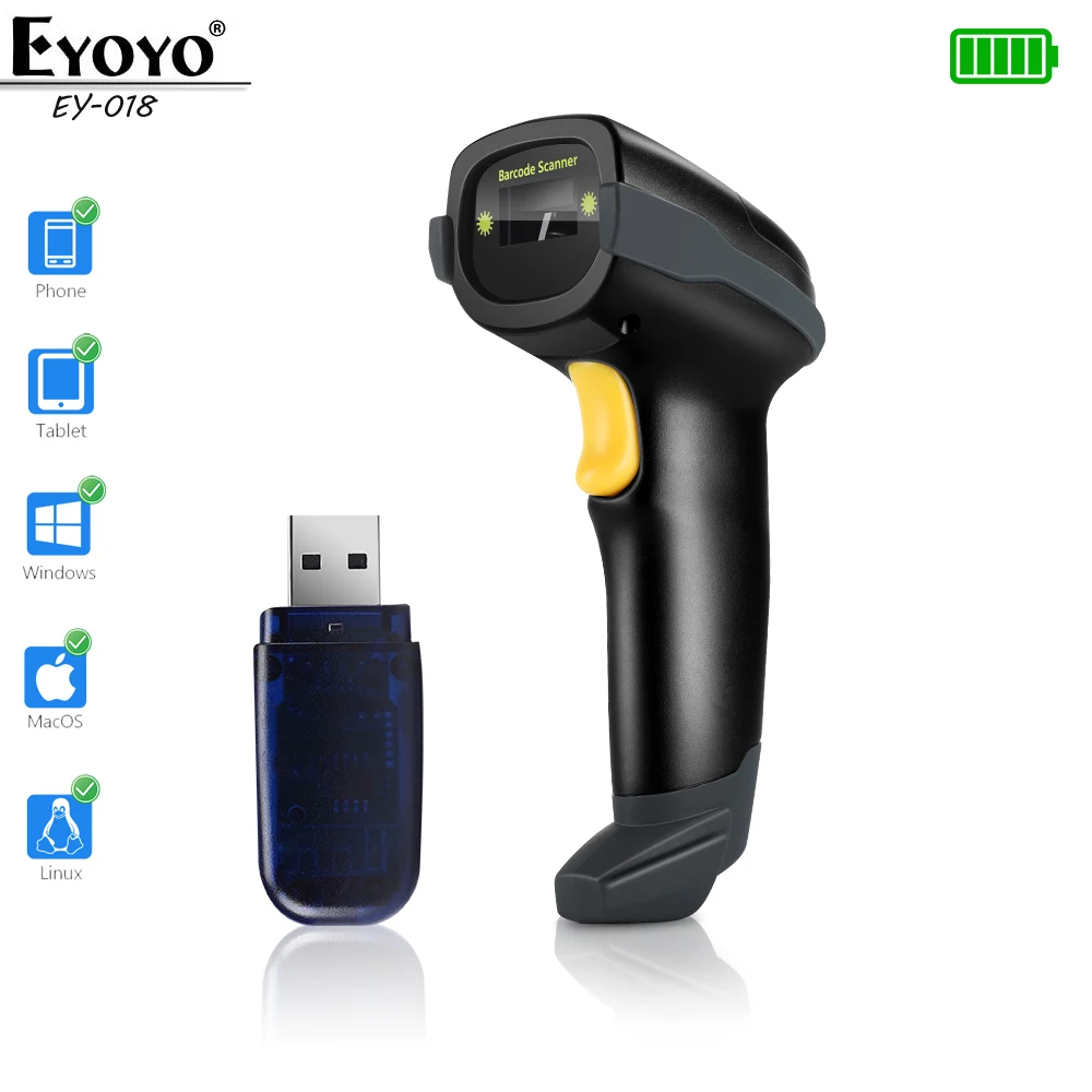 Eyoyo EY-018 1D беспроводной сканер штрих-кода Bluetooth 2 4G USB считыватель штрих-кодов для iPad
