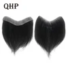 Men Toupee 2.5x16cm 100% India Human Hair Piece For Mens V Loop Toupee Wig 6