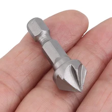  Shank Drill Bit 6 Flute 90 Degree Point Angle Woodworking Chamfer Counter Sink Chamfering Debur Countersink 