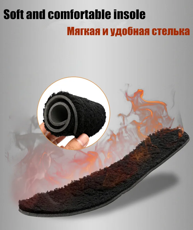 ZUFENG/зимние мужские кроссовки; кашемировые супер теплые мужские резиновые плюшевые зимние ботинки; водонепроницаемые ботильоны; уличная