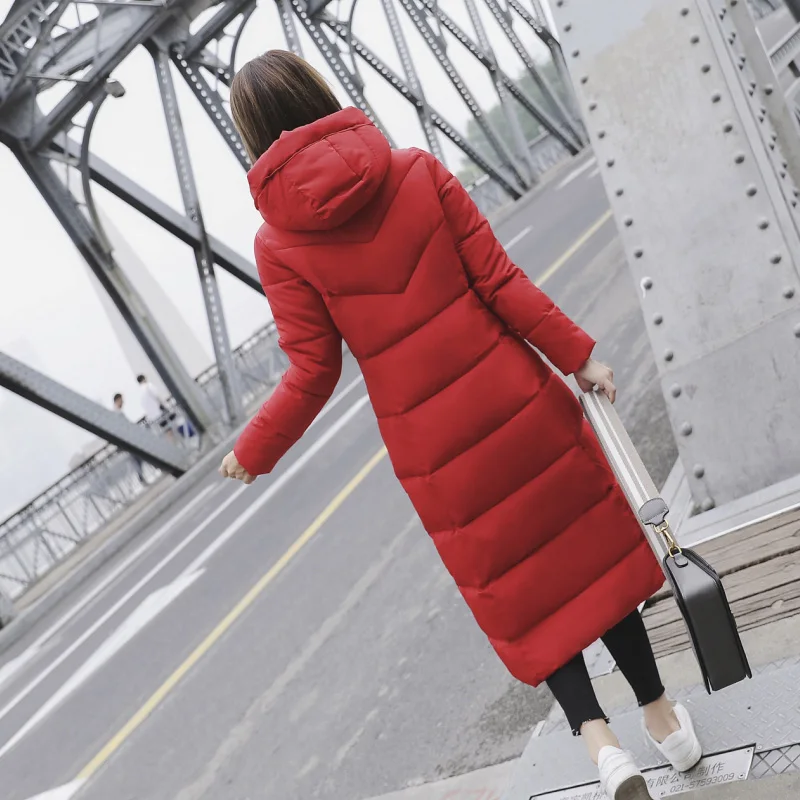 SWREDMI Thick Warm Female Jacket Winter Coat Women Plus Size M- 5XL 6XL Parka Hooded Winter Jacket Below Knee Length Warm Coat