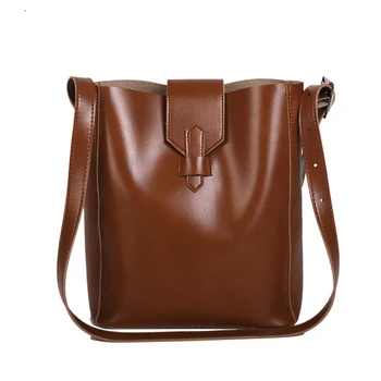 

Fashion Single Shoulder Vintage Wallet Ladies Cross Body Bucket Large Capacity Food Women Bag Phone Holder Solid