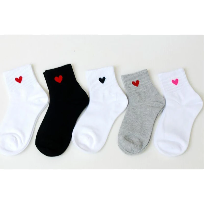 WD015-5pairsLove 5 пар, 5 цветов, два бара, классические полосатые носки для влюбленных в школу, Ретро стиль, носки для отдыха - Цвет: WD015-5pairsLove