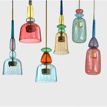

Nordic Color Candy Pendant Lights modern Living Room Bedroom Children room Glass Hanging Lamps Decor pendant lamp light Fixtures