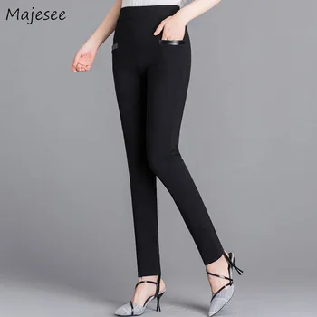 

Trousers Women High Waist Pants Skinny Solid Simple All Match Womens Korean Style 4XL Fashion Sweatpants Plus Size Streetwear
